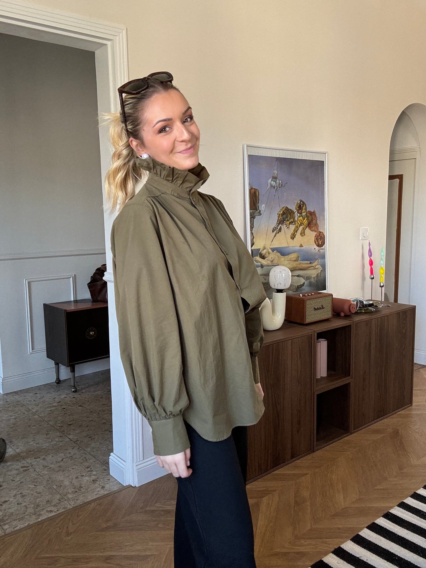 Chemisier avec col froufrous Théa